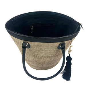 LULI FAMA - Leather Trim Bucket Bag