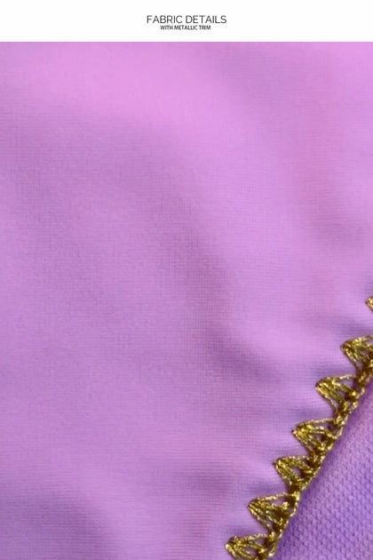 LULI CHIC - Luxe Stitch Seamless Triangle Top & Luxe Stitch Seamless Full Ruched Back Bottom • Lavanda