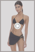 LULI CHIC - Luxe Stitch Seamless Triangle Top & Sarong Mini Skirt • Black