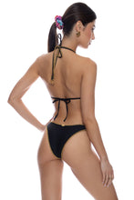 LULI CHIC - Luxe Stitch Seamless Triangle Top & Luxe Stitch High Leg Brazilian Bottom • Black