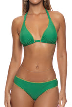 LULI CHIC - Luxe Stitch Triangle Triangle Halter Top & Luxe Stitch Seamless Full Ruched Back Bottom • Palma