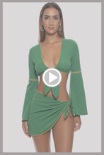 LULI CHIC - Luxe Stitch Bell Sleve Crop Top & Luxe Stitch Sarong Mini Skirt • Palma