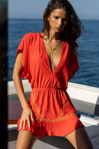 LULI CHIC - Playera Ruffle Dress • Red