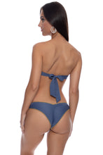 LULI CHIC - Luxe Stitch Free Form Bandeau Top & Seamless Wavy Ruched Back Bottom • Azulejos
