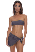 LULI CHIC - Luxe Stitch Free Form Bandeau Top & Sarong Mini Skirt • Piedra Gris