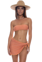LULI CHIC - Luxe Stitch Free Form Bandeau Top & Sarong Mini Skirt • Azafran