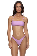 LULI CHIC - Luxe Stitch Free Form Bandeau Top & Luxe Stitch High Leg Brazilian Bottom • Lavanda