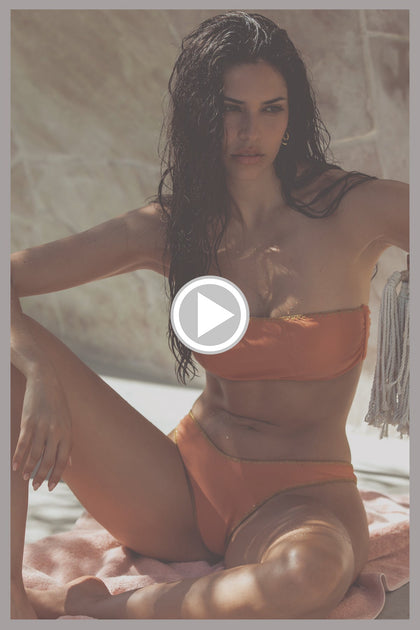 LULI CHIC - Free Form Bandeau Top & High Leg Brazilian Bottom • Azafran