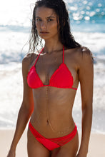 COSITA BUENA - Wavy Triangle Top & Strappy  Ruched Back Bottom • Bombshell Red Campaign
