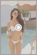 COSITA BUENA - Wavy Tunnel Bandeau Top & Wavy Ruched Back Tie Side Bottom • White Influencer