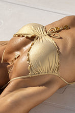 COSITA BUENA - Wavy Tunnel Bandeau Top & Wavy Brazilian  Ruched Back Tie Side Bottom • Gold Rush Campaign