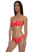 COSITA BUENA - Wavy Tunnel Bandeau Top & Wavy Ruched Back  Bottom • Bombshell Red