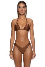 COSITA BUENA - Zig Zag Knotted Cut Out Triangle Top & High Leg Brazilian Bottom • Brown