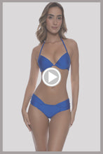 COSITA BUENA - Seamless Plunge Underwire Push Up Top & Scrunch Ruched Back  Bottom • Electric Blue