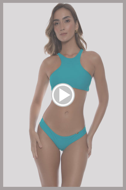 COSITA BUENA - Glam High Neck Top & Seamless Wavy Ruched Back Bottom • Exuma