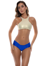 COSITA BUENA - Glam High Neck Top & Scrunch Ruched Back  Bottom • Electric Blue