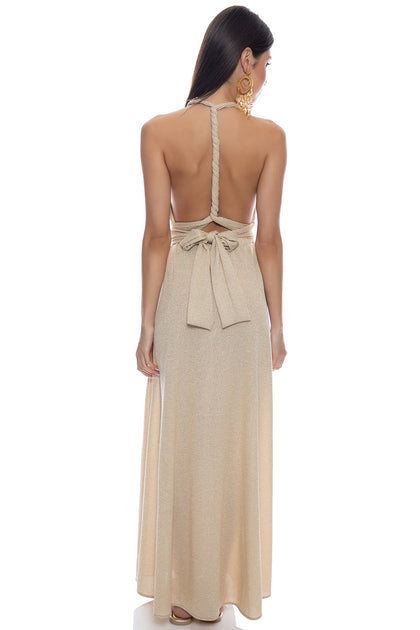 COSITA BUENA - Convertible Maxi Dress • Gold Rush