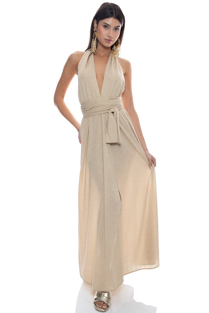 COSITA BUENA - Convertible Maxi Dress • Gold Rush