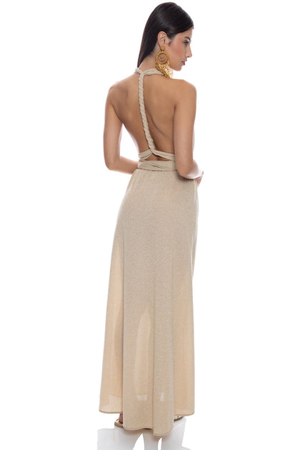 COSITA BUENA - Convertible Maxi Dress • Gold Rush