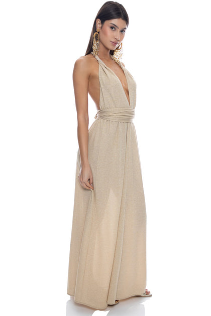 COSITA BUENA - Convertible Maxi Dress • Gold Rush