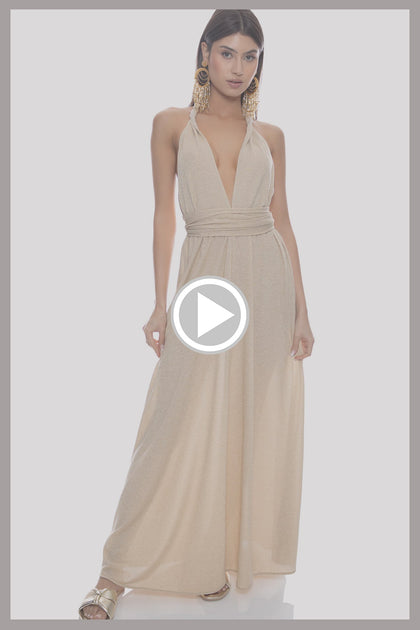 COSITA BUENA - Convertible Maxi Dress • Gold Rush