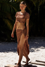 COSITA BUENA - Crop Top & Twist Front Skirt • Brown