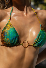 MYSTIC SEAS - Ring Seamless Triangle Top & Ring Seamless Ruched Back Brazilian Tie Side Bottom • Multicolor