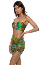 MYSTIC SEAS - Double Loop Bandeau Crop Top  & Scrunch Up Mini Skirt • Multicolor