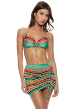 HOLA VERANO! - Wavy Tunnel Bandeau Top & Scrunch Up Mini Skirt • Multicolor