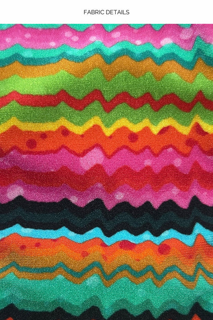 HOLA VERANO! - Wavy Tunnel Bandeau Top & Wavy High Leg Brazilian Bottom • Multicolor