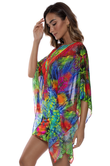 MUNDO DE COLORES - Button Front Short Caftan • Multicolor