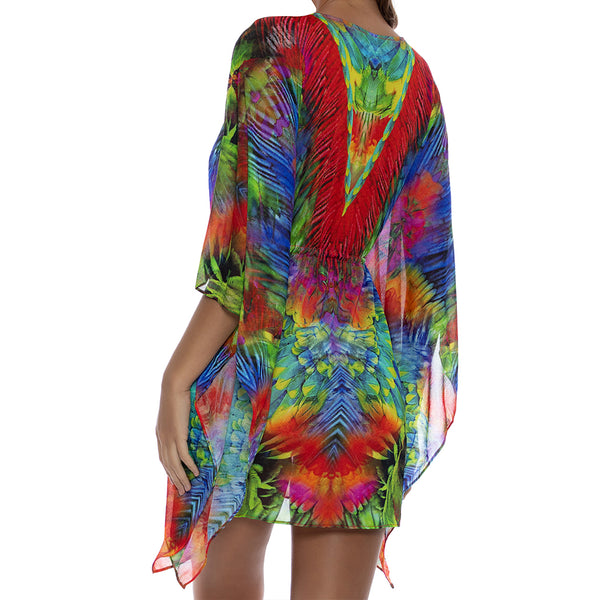 MUNDO DE COLORES - Button Front Short Caftan