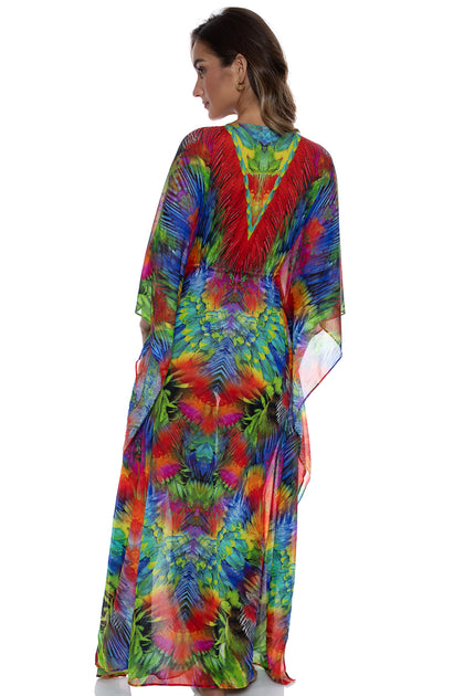 MUNDO DE COLORES - Button Front Long Caftan • Multicolor