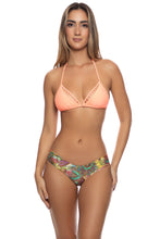 VERANO DE RUMBA - Strappy Cut Out Triangle Top & Tab Sides Full Bottom • Miami Peach