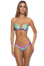 PEQUEÑO PARAISO - Molded Push Up Bandeau Halter Top & Seamless Thong Bottom • Multicolor
