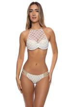 DIAMANTES DE CORAL - Crochet Sheer Front Und Push Up & Braided Side Full Bottom • White