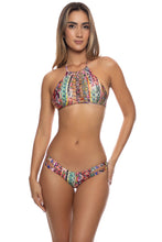 MY WAY - Strings To Braid Halter Top & Reversible Zig Zag Open Side Moderate Bottom • Multicolor