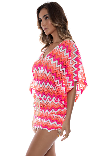 FLAMINGO BEACH - Cabana V Neck Dress • Multicolor