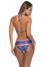TRIBAL BEACH - Triangle Halter Top & Multi Strings Full Bottom • Multicolor