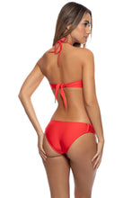 PINEAPPLE FIELDS - Weave Center Bandeau Top & Full Bottom • Luli Red