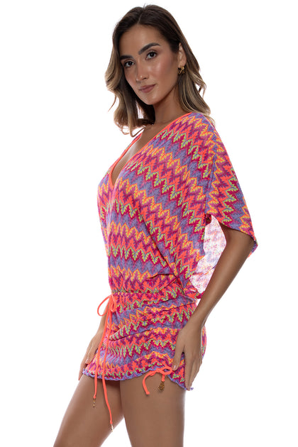 SONG OF THE SEA - Cabana V Neck Dress • Multicolor