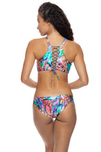 GORGEOUS CHAOS - Glam High Neck Top & Tab Sides Full Bottom • Multicolor