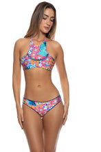 BEAUTIFUL MESS - Curve Stitched Reversible High Neck Top & Full Bottom • Multicolor