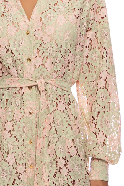 GITANA - Long Sleeve Belted Dress • Multicolor