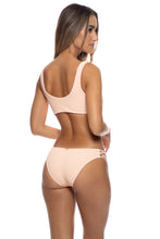 JAGGED BOMBSHELL - Lace Up Bralette & Full Bottom • Peachin