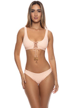 JAGGED BOMBSHELL - Lace Up Bralette & Full Bottom • Peachin