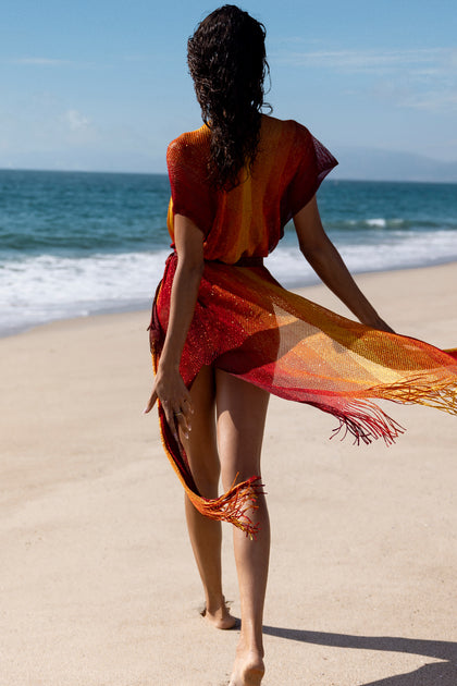 SUNSHINE ADDICT - Long Caftan • Sunset