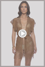 SUNSHINE ADDICT - Short Caftan • Brown | Gold