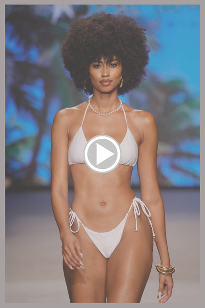 HOT TROPICS - Triangle Top & Seamless Full Tie Side Bottom • White Runway