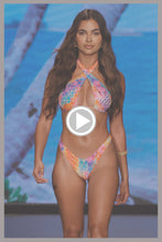 DANCING QUEEN - Cross Halter Top & High Leg Brazilian Bottom • Multicolor Runway